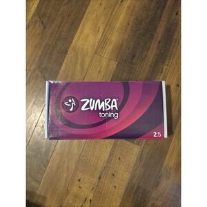 ZUMBA Toning Sticks Shaker Weights 2.5lb ea Purple Set of 2 Sticks 3 DVD's